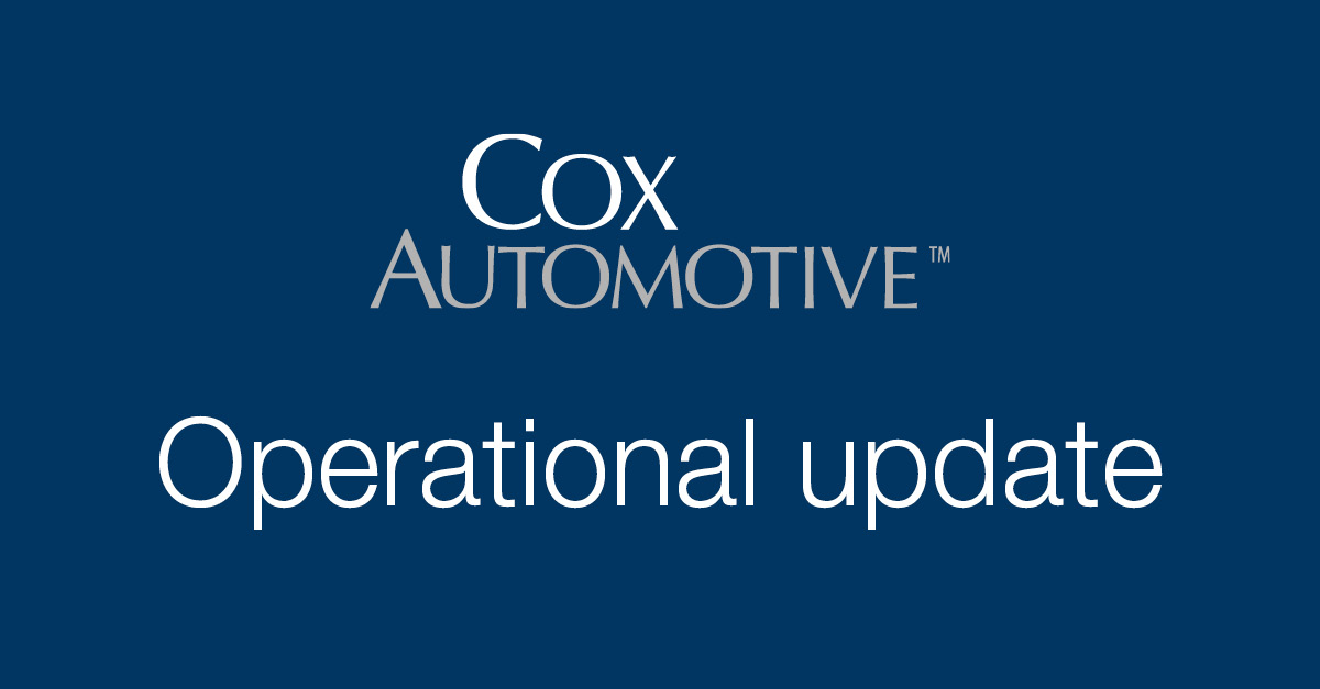 Cox Automotive, UK operational update