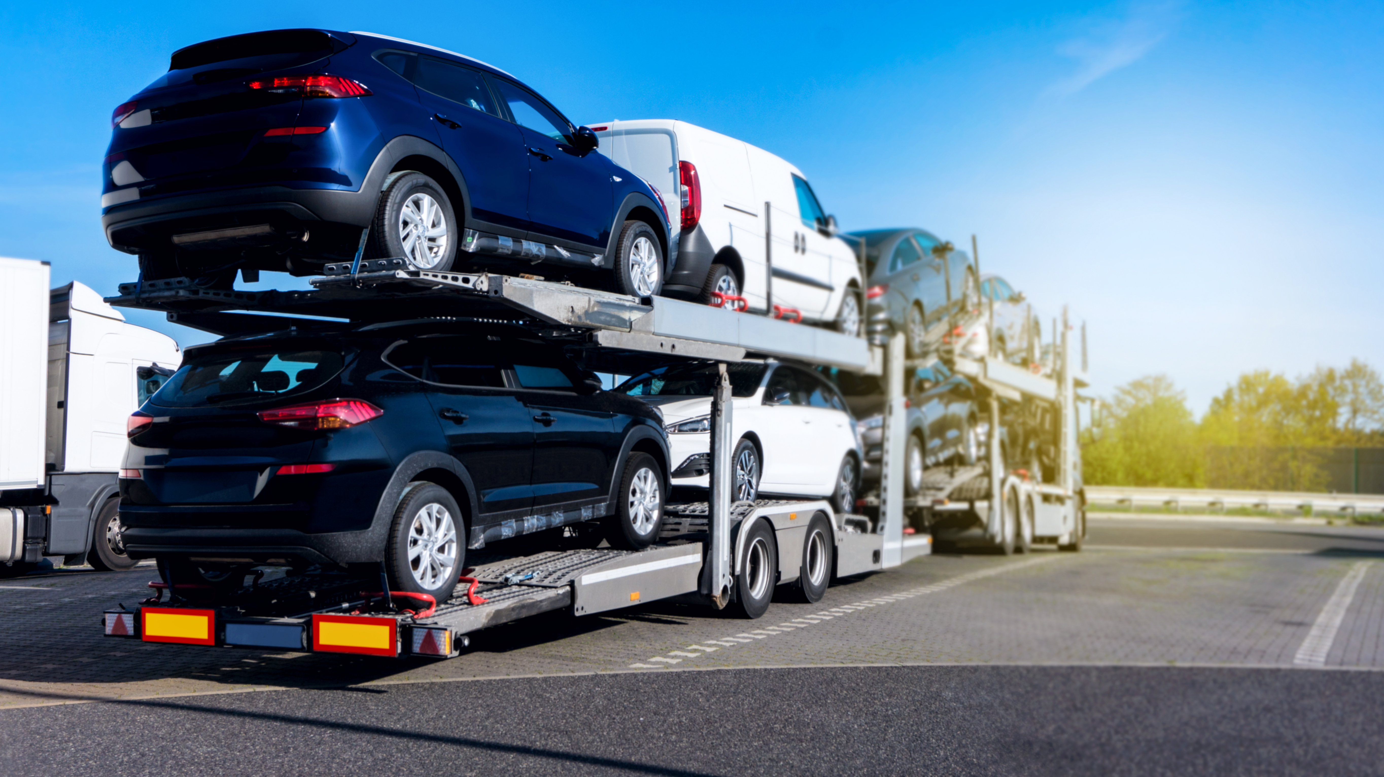 Cars on a Vehicle Transporter