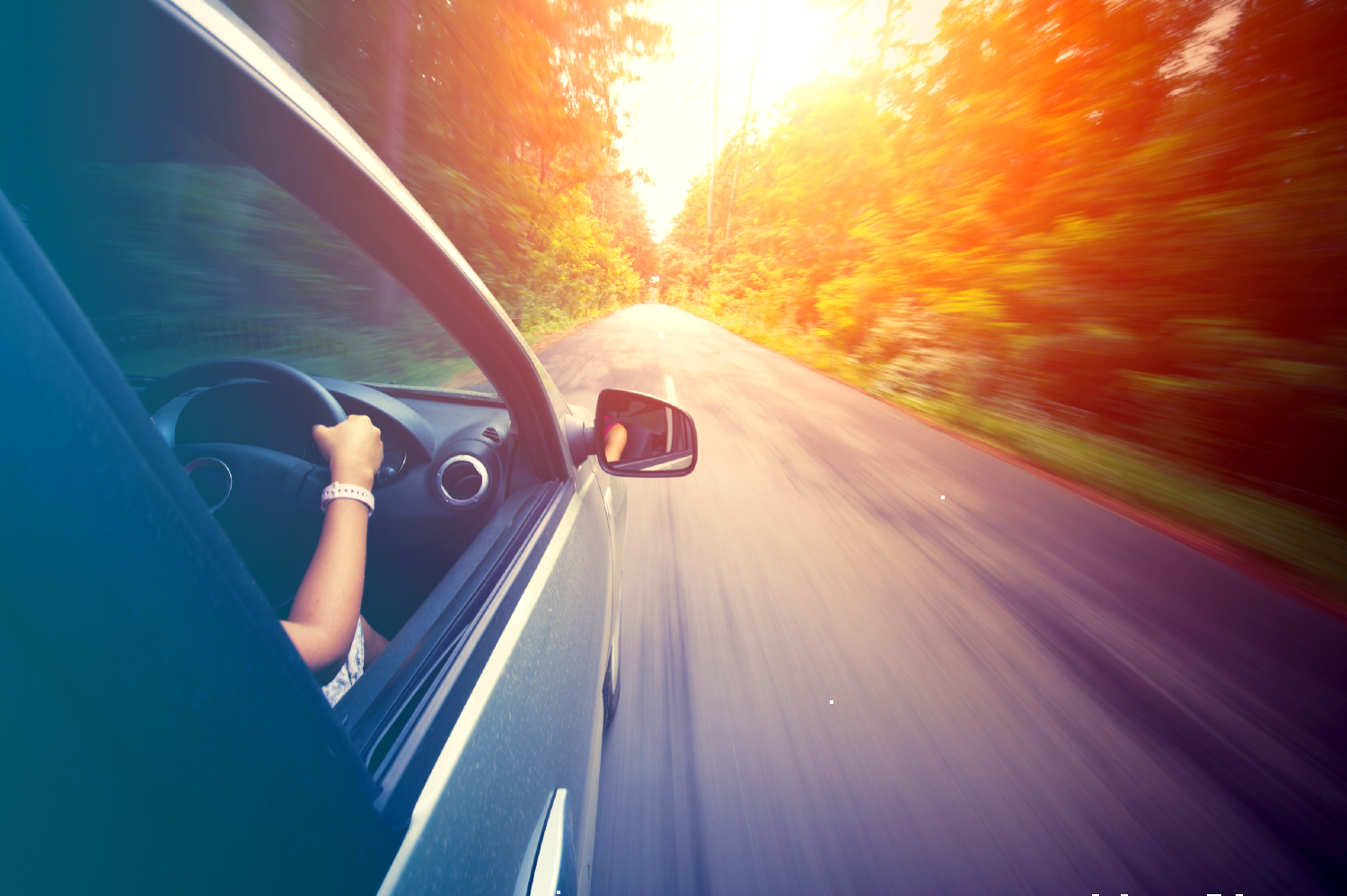 Car driving on road