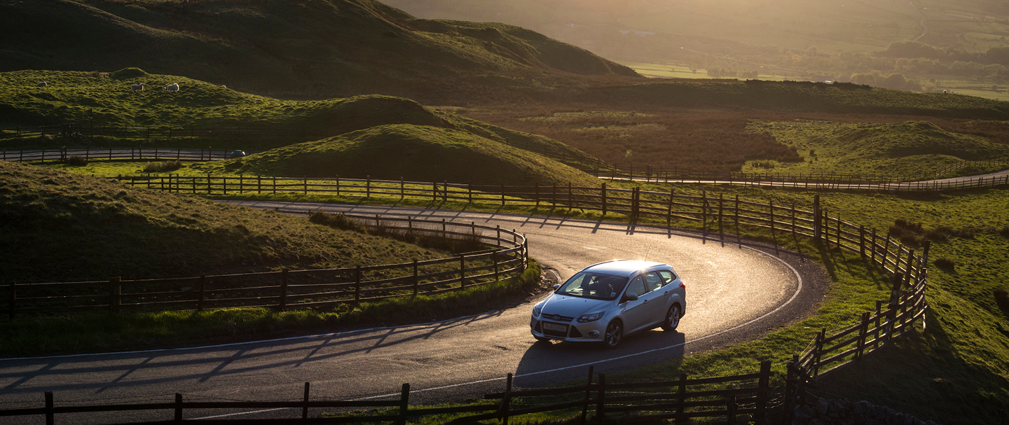 Car on country road